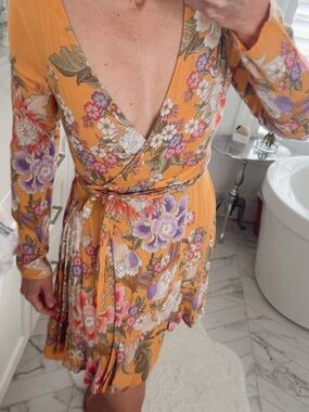 Spell Floral Wrap Mini Dress  S  Gorgeous